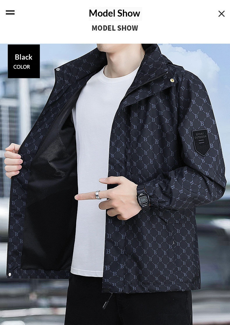 Veste coupe-vent décontractée et tendance imperméable pour homme, collection printemps 2023_voghion.com