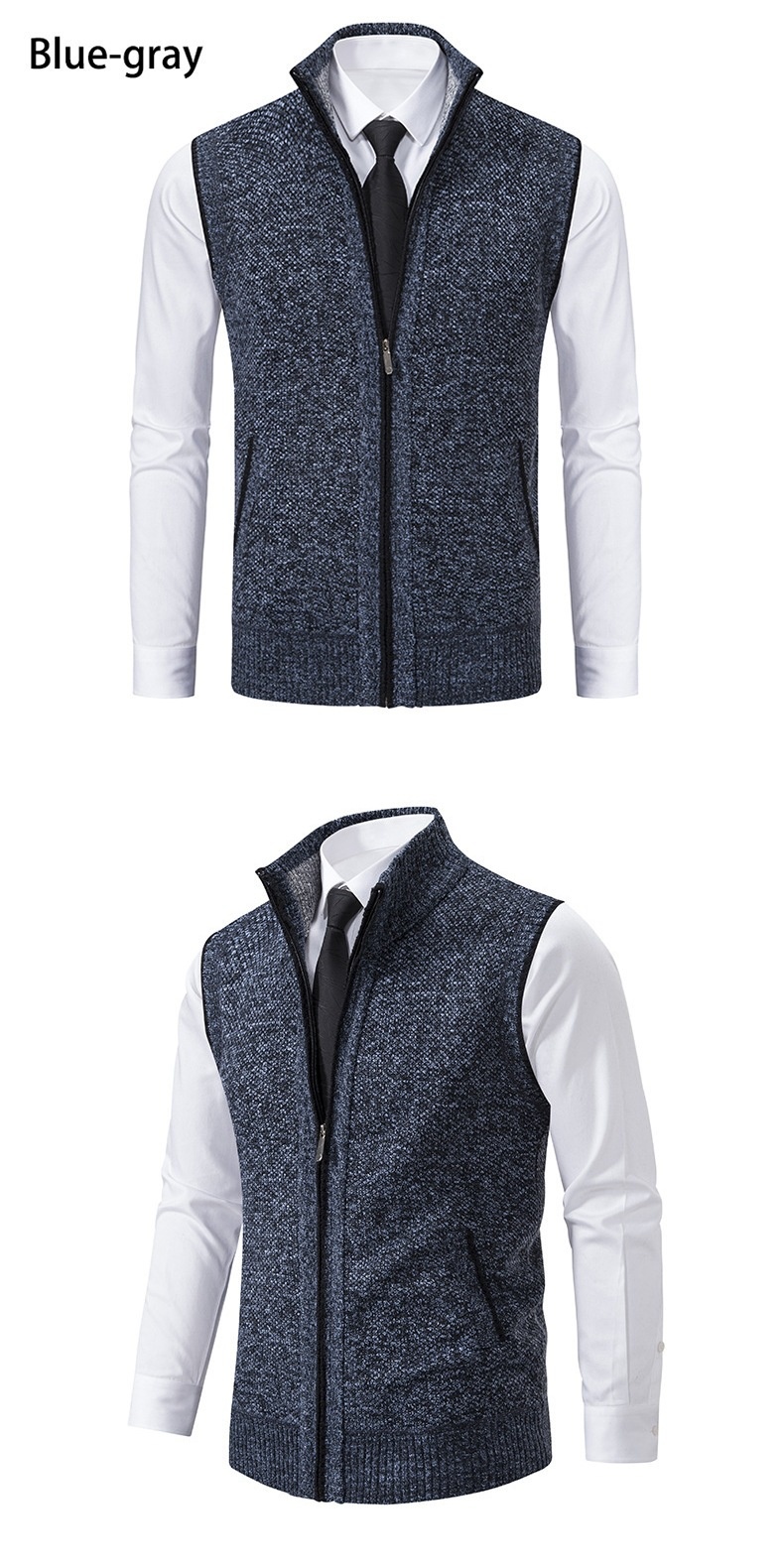 ragazzo ragazzo ragazzo autunno inverno gilet con fodera in pile giacca in maglia spessa e larga da uomo maglione cappotto con collo alto cardigan all'ingrosso_voghion.com