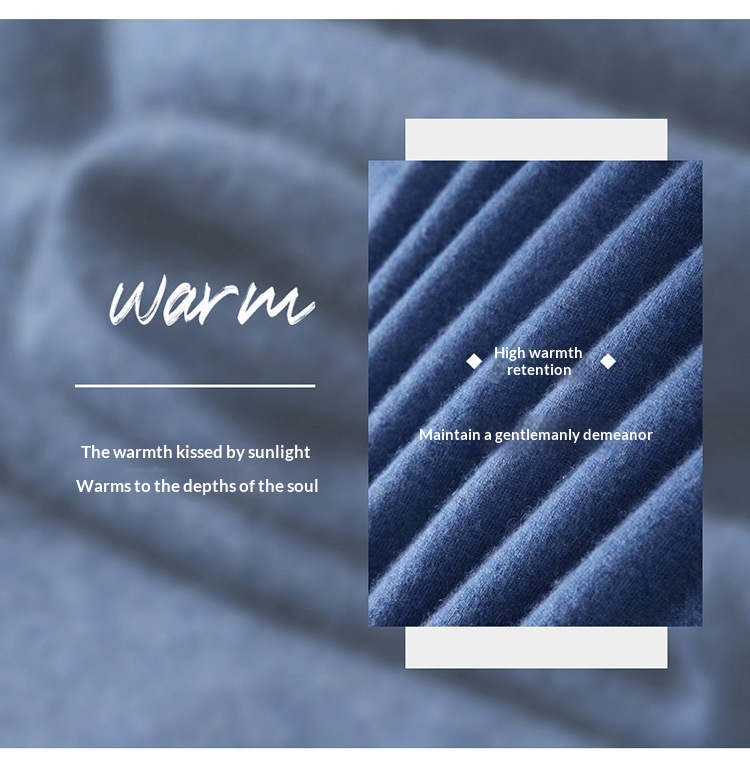 boy Seamless! Autumn Winter Half Turtleneck 100% Wool Men's First-Line Ready-to-Wear Versatile Sweater Knitted Base Shirt_voghion.com