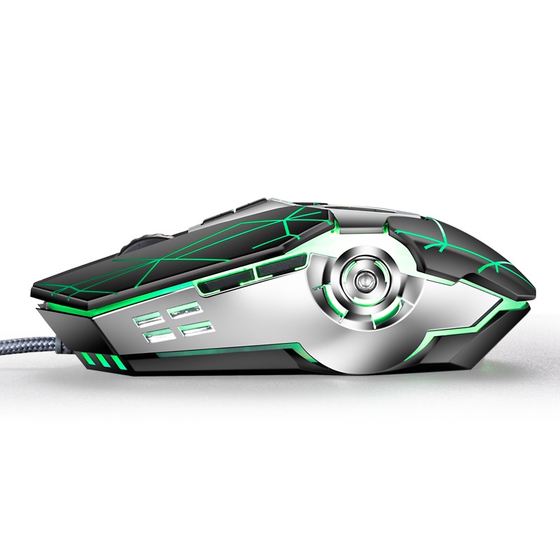 Souris de jeu filaire USB Digitex Viper Q7 pour ordinateur portable, e-sport, mécanique, lumineuse et sans bordures_voghion.com