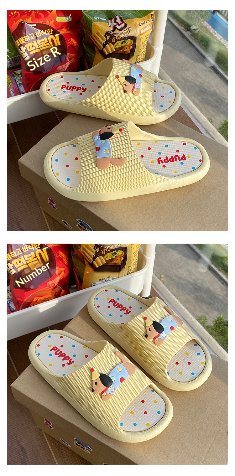 Zees, nuove pantofole estive universali con suola morbida antiscivolo e scritta "One Word" a forma di cucciolo di Natale, con suola spessa, per studenti e dormitori_voghion.com