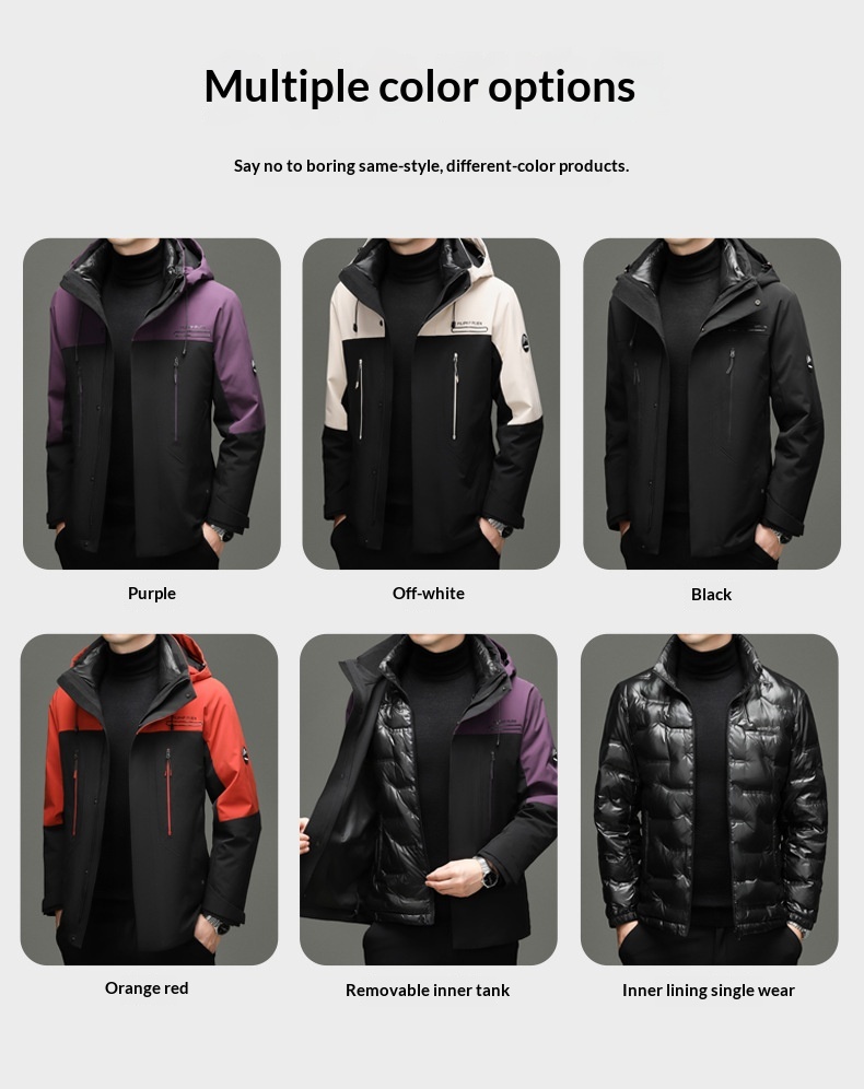 boy Boy 2025 New Detachable Outdoor Thickened Men's Jacket Three-in-One Coat_voghion.com