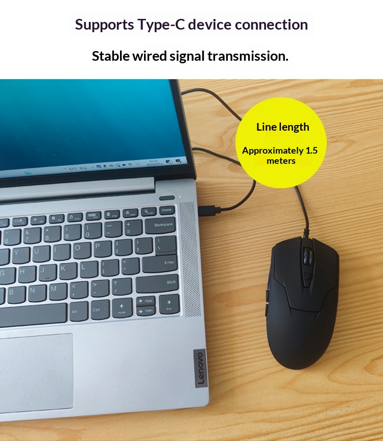 Digitex Digitex Computer Accessories Blue Light Emitting Office Type-C Wired Gaming Mouse_voghion.com