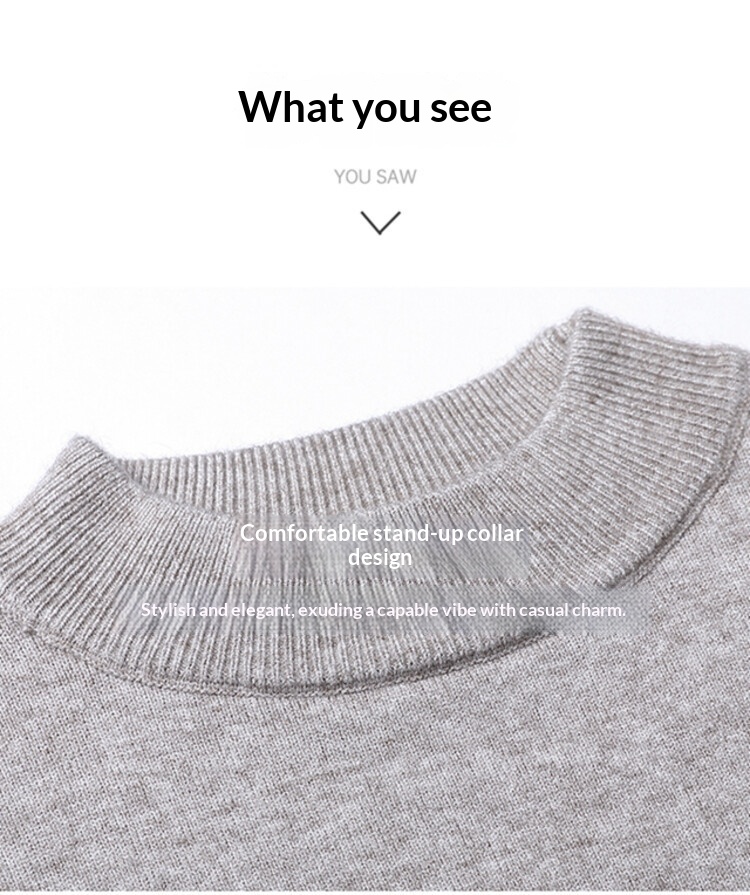 boy Boy Boy Boy 2025 Autumn Winter New Wool Sweater For Men, Half Turtleneck, Thickened, Wm, Machine Washable, Base Layer Men's_voghion.com