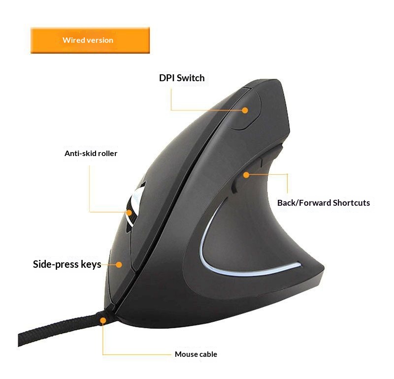 Digitex Digitex 5th Generation Silent 2.4G Wireless Vertical Ergonomic Suitable For Large Hands Wired Model Upright Right-Handed Mouse_voghion.com