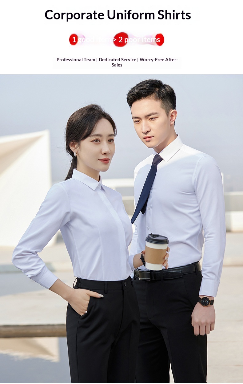 Traje profesional unisex blanco, ropa formal de negocios, camisa de manga larga para profesor de hotel, primavera y otoño_voghion.com