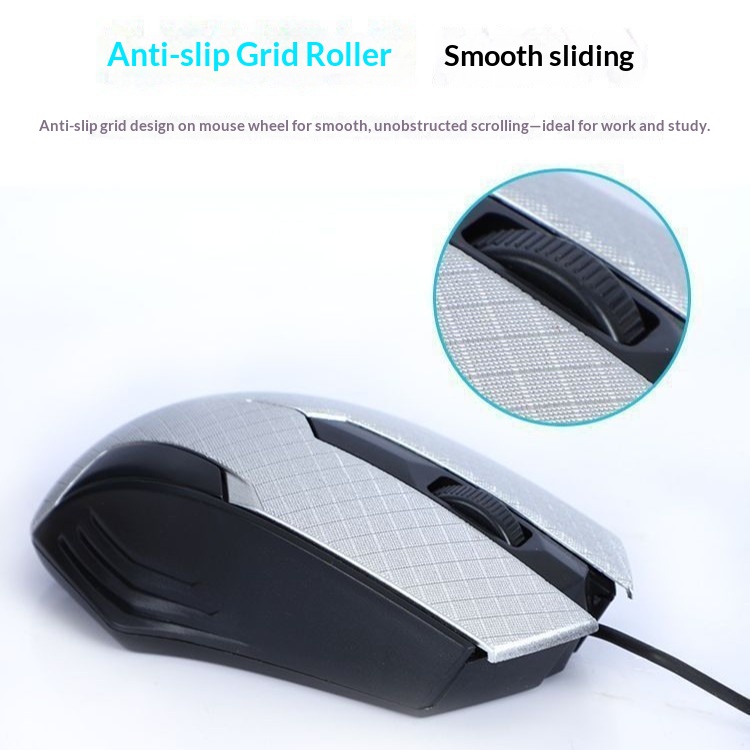 Mouse ottico leggero portatile Digitex Digitex Rui'er Gaming/Office con superficie a griglia cablata e texture opaca_voghion.com