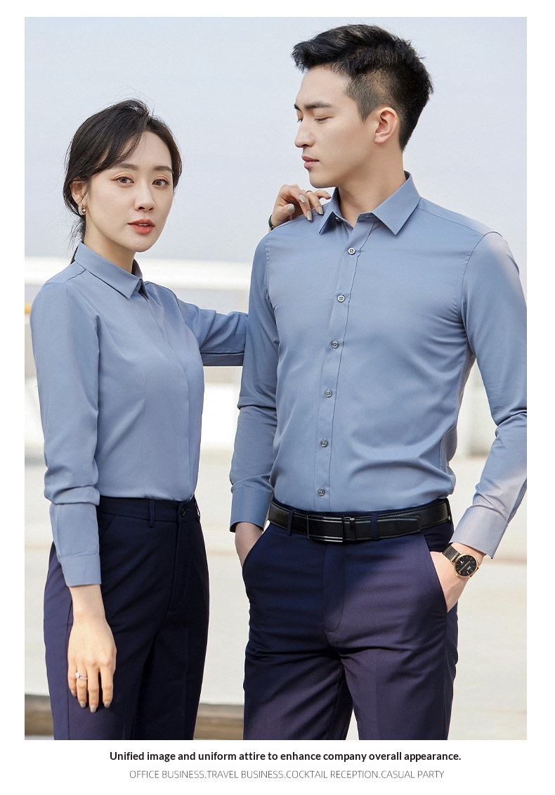Traje profesional unisex blanco, ropa formal de negocios, camisa de manga larga para profesor de hotel, primavera y otoño_voghion.com