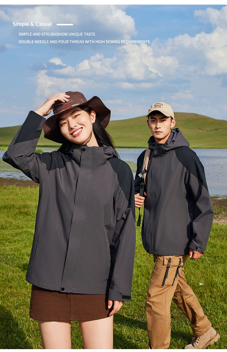 Giacca personalizzata 3 in 1 per uomo e donna, antivento, impermeabile, staccabile, per sci all'aperto, alpinismo, stampata,_voghion.com