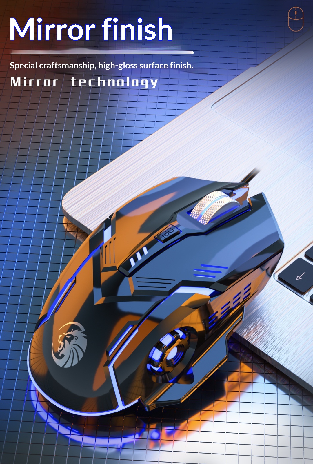 Digitex Digitex Digitex Qiongshu F7 Wired USB Silent Sound Lighted Weighted Gaming Office Home Desktop Laptop Universal Mouse_voghion.com