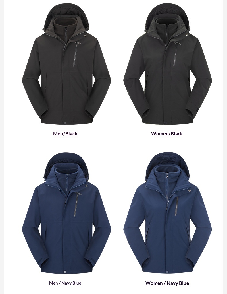 boy Boy 32614 Outdoor Men And Women Detachable Autumn Winter Couple Travel Hiking Jacket 3-in-1 Waterproof_voghion.com