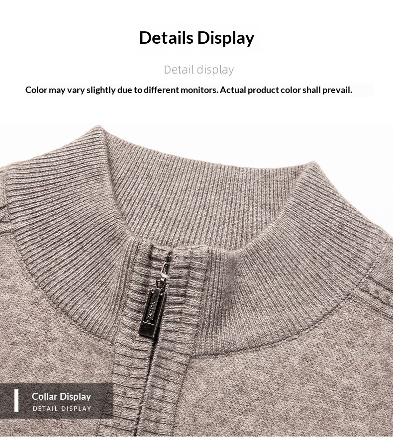 boy Boy Boy Boy 2025 Autumn Winter New Men's Wool Fashion Casual Zipper Half Turtleneck Solid Color Thickened Pullover Sweater For Men_voghion.com