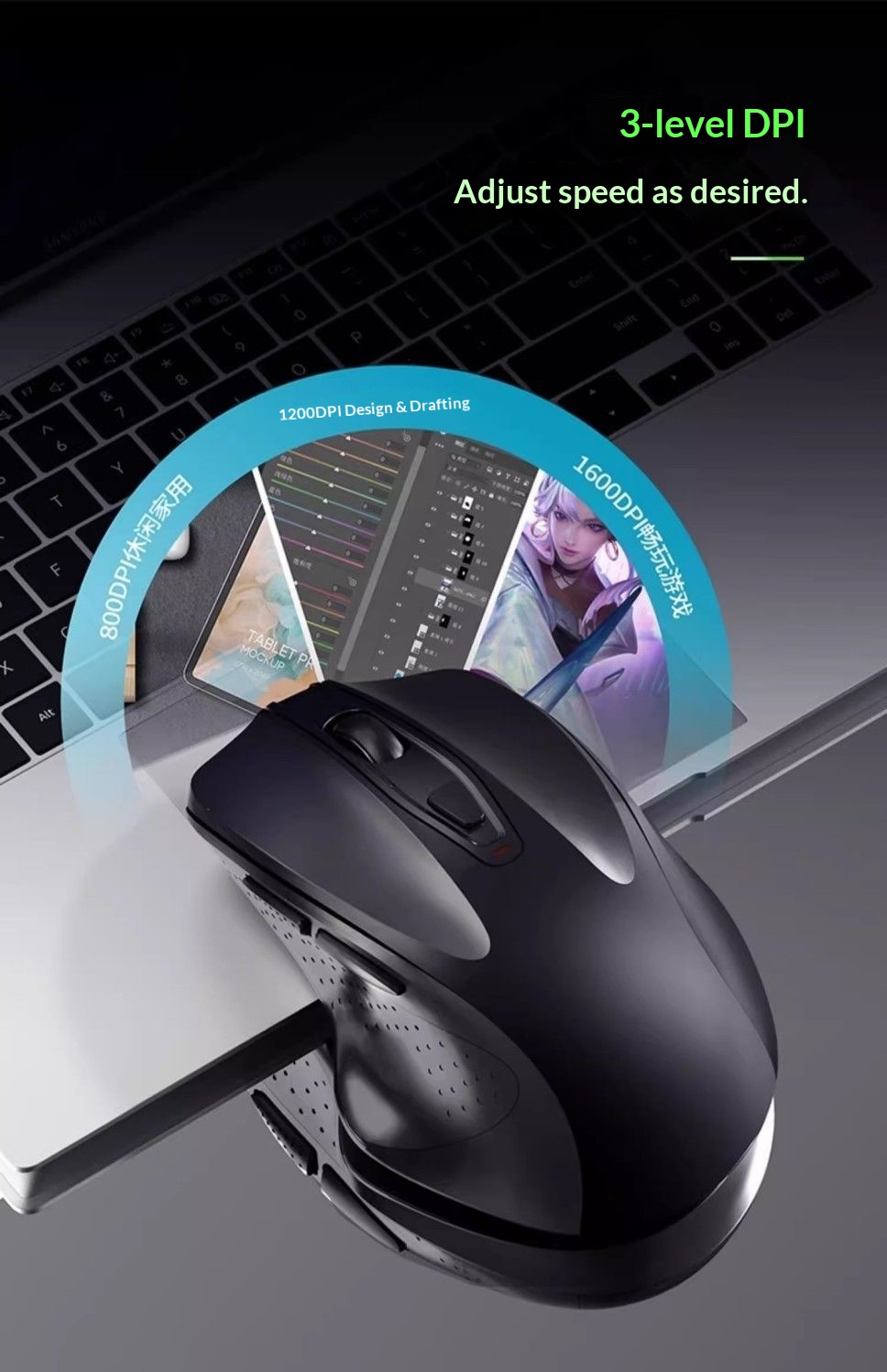 Digitex Digitex Wireless Bluetooth Silent Rechargeable Internet Cafe Gaming Office Desktop Laptop Universal Mouse For Men_voghion.com