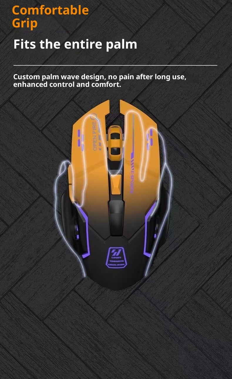 Digitex Digitex Digitex Grenzüberschreitender Großhandel E-Sport Mechanische Gaming Mehrfarbige Coole Kabellose Maus Desktop Notebook Business_voghion.com