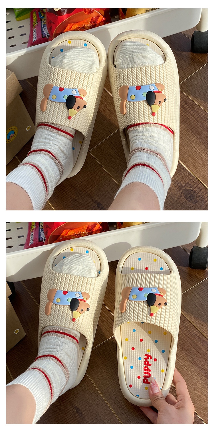 Zees, nuove pantofole estive universali con suola morbida antiscivolo e scritta "One Word" a forma di cucciolo di Natale, con suola spessa, per studenti e dormitori_voghion.com