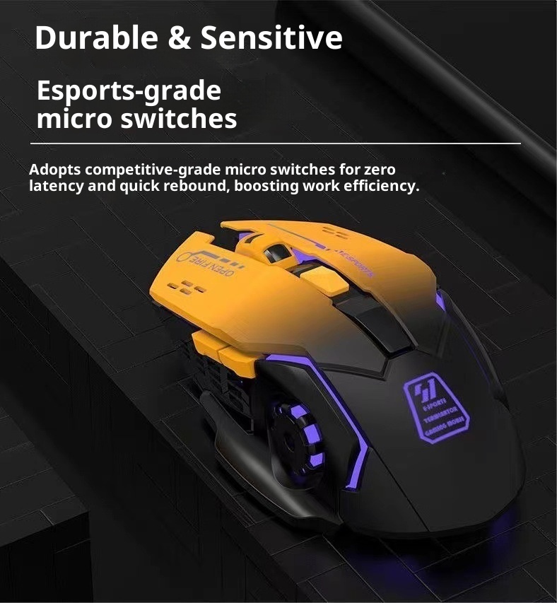 Digitex Digitex Digitex Grenzüberschreitender Großhandel E-Sport Mechanische Gaming Mehrfarbige Coole Kabellose Maus Desktop Notebook Business_voghion.com