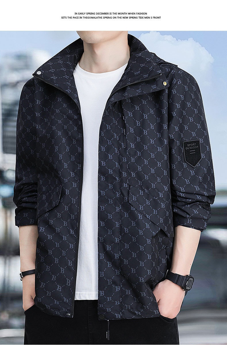 Veste coupe-vent décontractée et tendance imperméable pour homme, collection printemps 2023_voghion.com