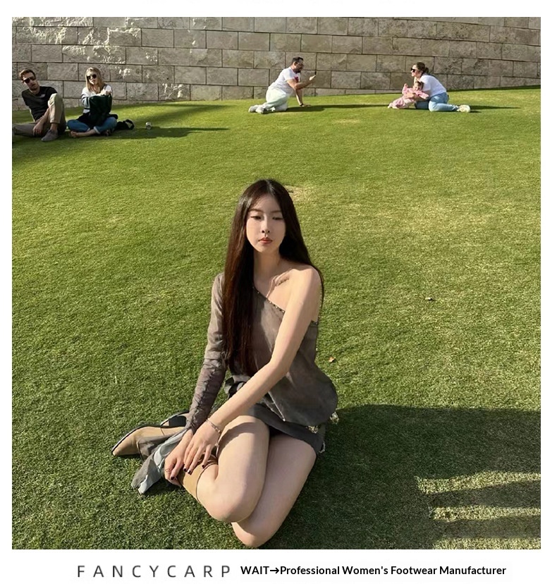 ShoeGlobe ShoeGlobe ShoeGlobe Zwiększenie wysokości wewnętrznej ~Kolor khaki Stacked Długie buty jeździeckie dla kobiet 2024 Nowość Jesień Zima Francuskie do połowy łydki_voghion.com