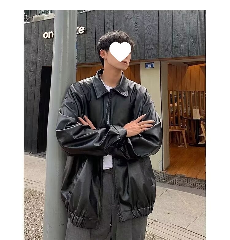 Giacca da aviatore in pelle PU da uomo, alla moda di strada europea e americana, alla moda, alla moda, alla moda_voghion.com