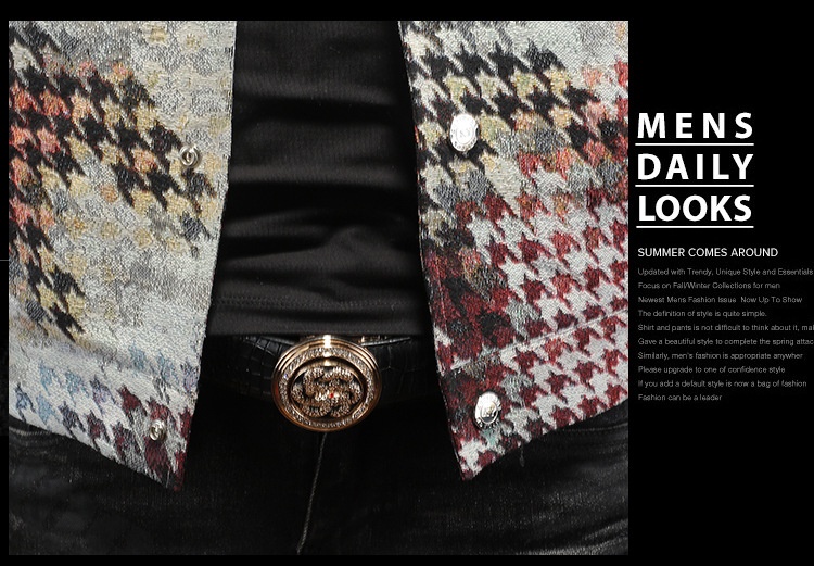 Chaqueta de solapa con estampado de pata de gallo para hombre, estilo Europa, otoño 2025, 7611_voghion.com