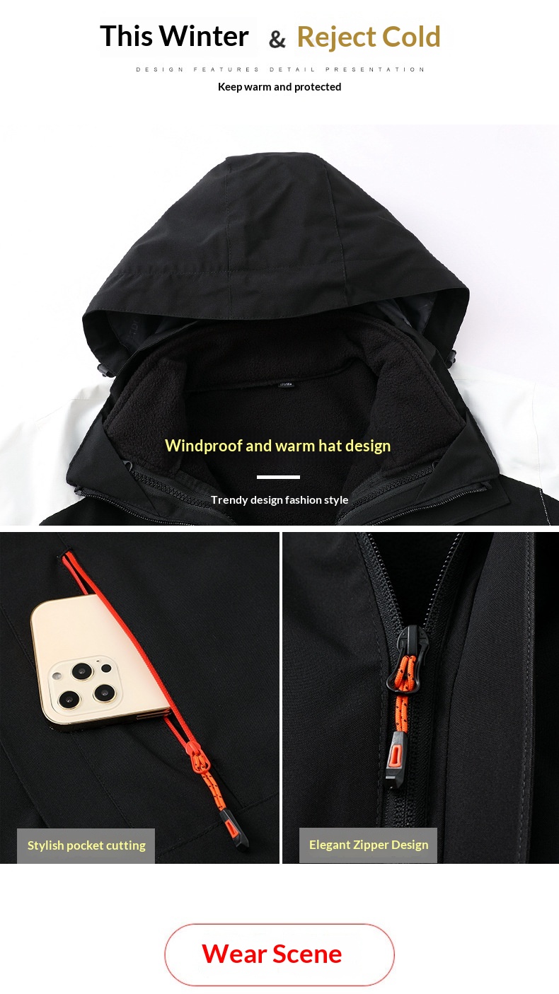 boy Boy 2025 New Detachable Outdoor Thickened Men's Jacket Three-in-One Coat_voghion.com