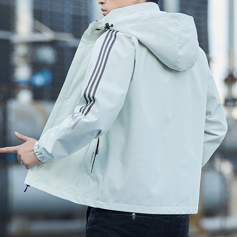 Giacca da ragazzo Primavera Autunno 2024 Nuovo stile Trendy Brand Giacca a vento da uomo alla moda casual con cappuccio Abbigliamento da lavoro_voghion.com