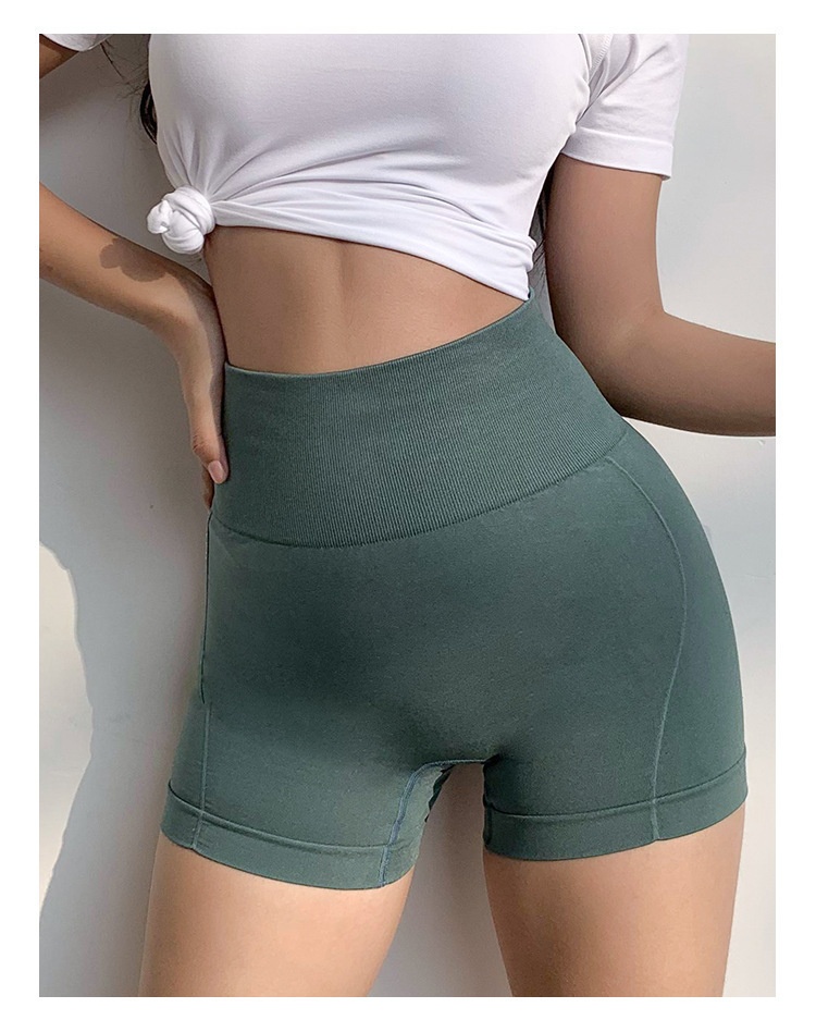 High Waist Tummy Control Butt Lift Yoga Warm-up Pants Fitness Girl Slimming Tight Running Sports Peach Shorts For Women_voghion.com