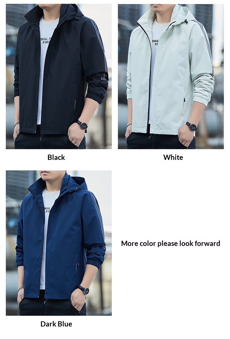 Giacca da ragazzo Primavera Autunno 2024 Nuovo stile Trendy Brand Giacca a vento da uomo alla moda casual con cappuccio Abbigliamento da lavoro_voghion.com