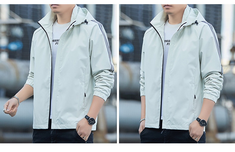 Giacca da ragazzo Primavera Autunno 2024 Nuovo stile Trendy Brand Giacca a vento da uomo alla moda casual con cappuccio Abbigliamento da lavoro_voghion.com