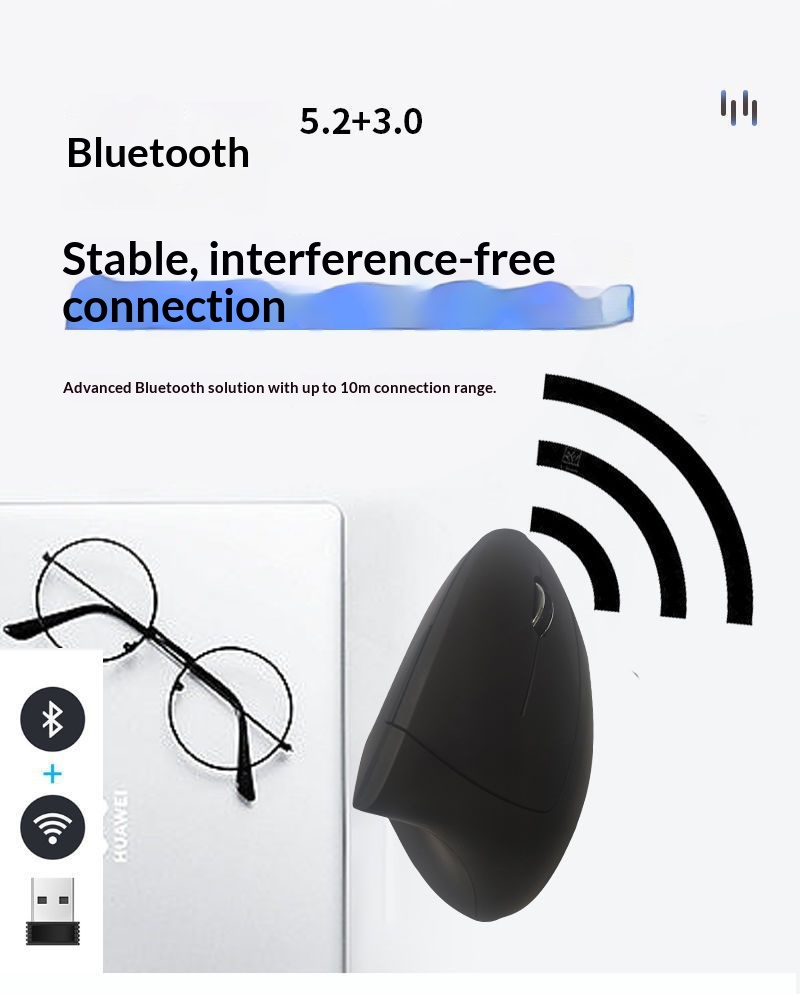 Digitex Digitex 5th Generation Silent 2.4G Wireless Vertical Ergonomic Suitable For Large Hands Wired Model Upright Right-Handed Mouse_voghion.com