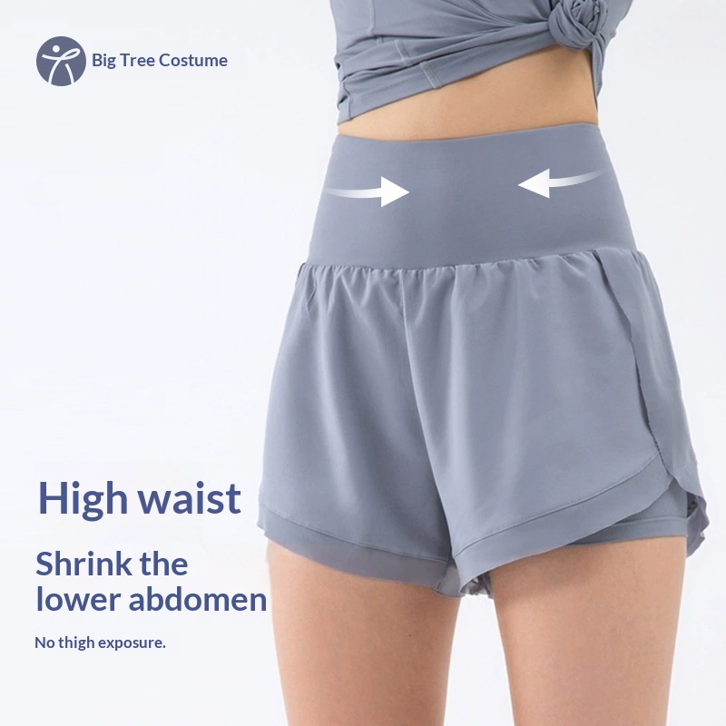 Ningbo Big Tree Anti-Exposure Sports Shorts For Women, Summer Loose Running Fitness Pants, Casual High-Waist Tummy_voghion.com