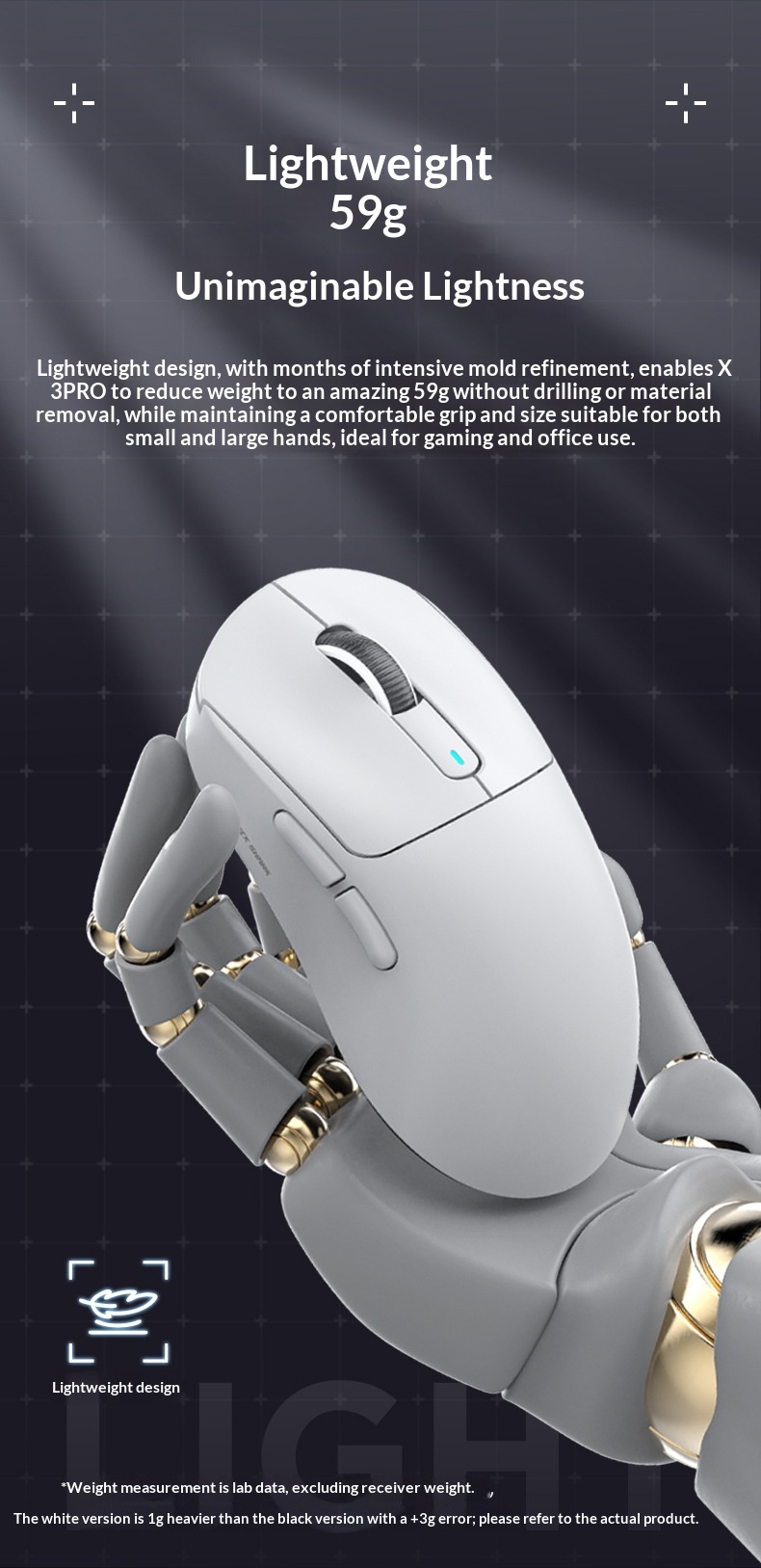 Digitex Digitex Attack Shark X3PRO Lightweight PAW3395 E-Sports Gaming Three-Mode 4K Wireless 8K Computer Mouse_voghion.com