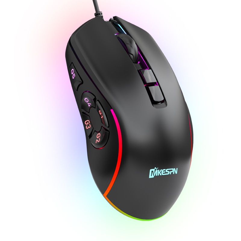 Souris gaming filaire RGB personnalisable Digitex X9 avec pavé tactile 10 touches et réglage sur 6 niveaux_voghion.com
