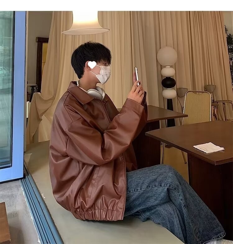 Giacca da aviatore in pelle PU da uomo, alla moda di strada europea e americana, alla moda, alla moda, alla moda_voghion.com