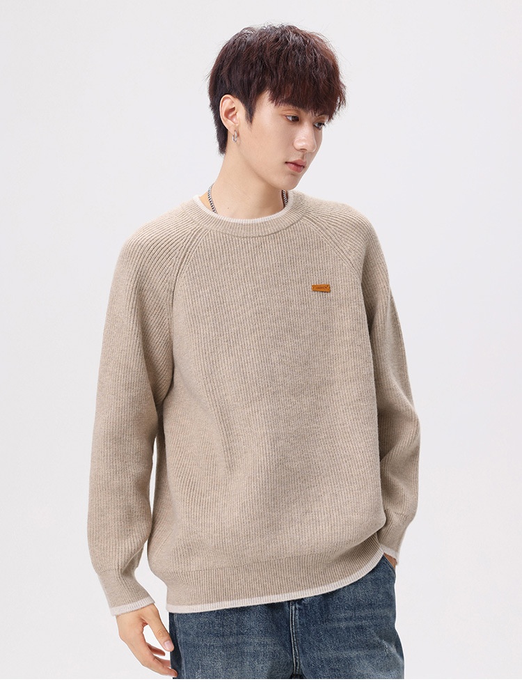 boy Boy Boy Boy Heavyweight Acrylic Yuanbao Needle Lazy Style Sweater Men's Loose Knitwear Thickened Coat_voghion.com