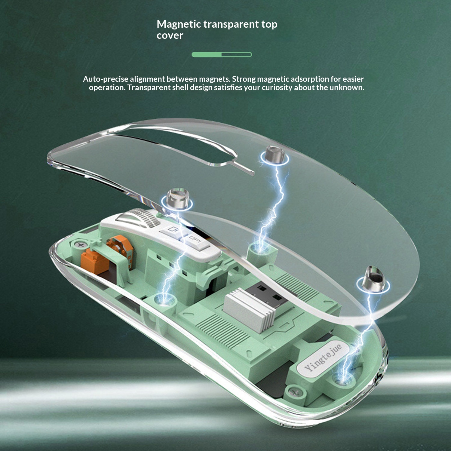 Digitex Digitex Silent Transparent Mouse Three-Mode Wireless Bluetooth Business Office Lightweight Gaming Ergonomic Rechargeable_voghion.com