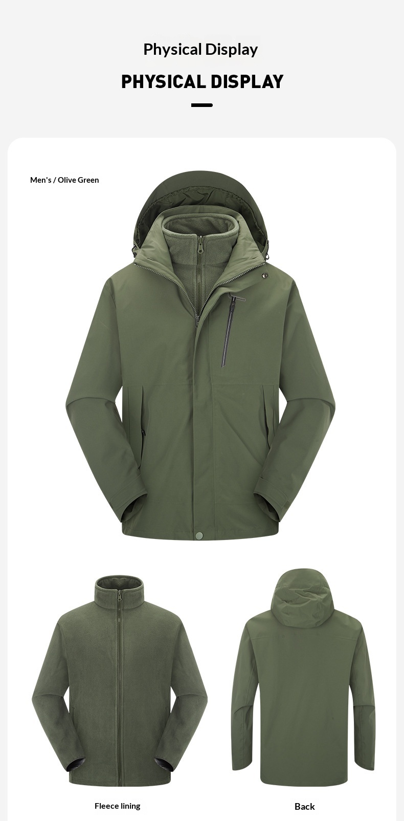 boy Boy 32614 Outdoor Men And Women Detachable Autumn Winter Couple Travel Hiking Jacket 3-in-1 Waterproof_voghion.com