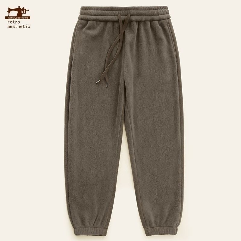 boy Autumn New Double-Sided Men's Large Size Cuffed Sweatpants Thickened Fleece Winter Unisex Sports Pants_voghion.com