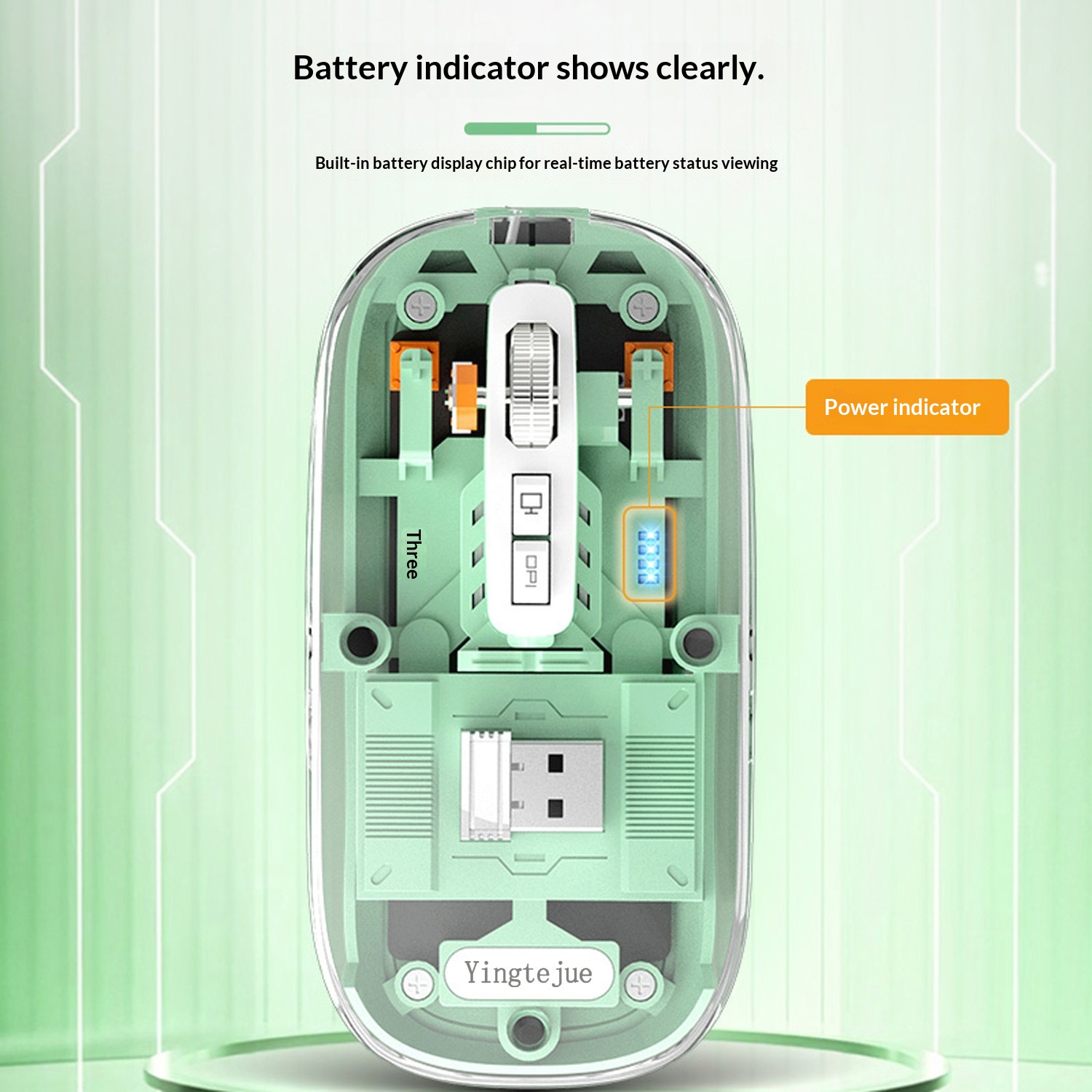 Digitex Digitex Silent Transparent Mouse Three-Mode Wireless Bluetooth Business Office Lightweight Gaming Ergonomic Rechargeable_voghion.com