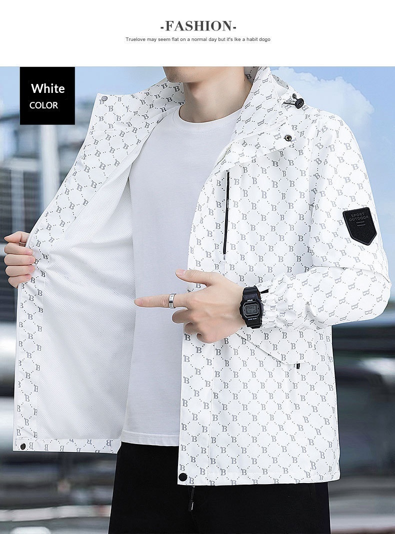 Veste coupe-vent décontractée et tendance imperméable pour homme, collection printemps 2023_voghion.com