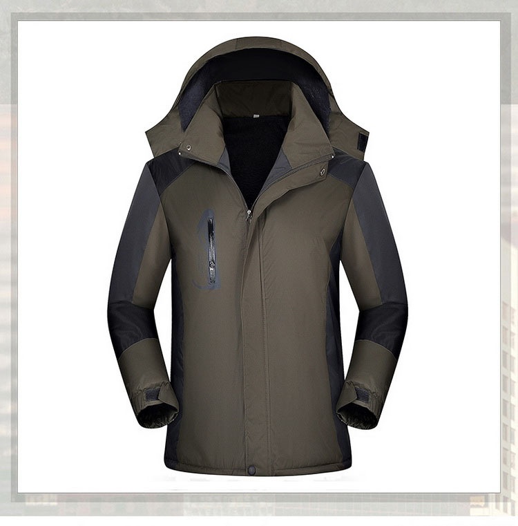 Wasserdichte Jungenjacke mit Fleecefutter, dick gefüttert, bedruckt, ideal für Winter-Fabrikuniformen, aus Baumwolle, Softshell-Material_voghion.com