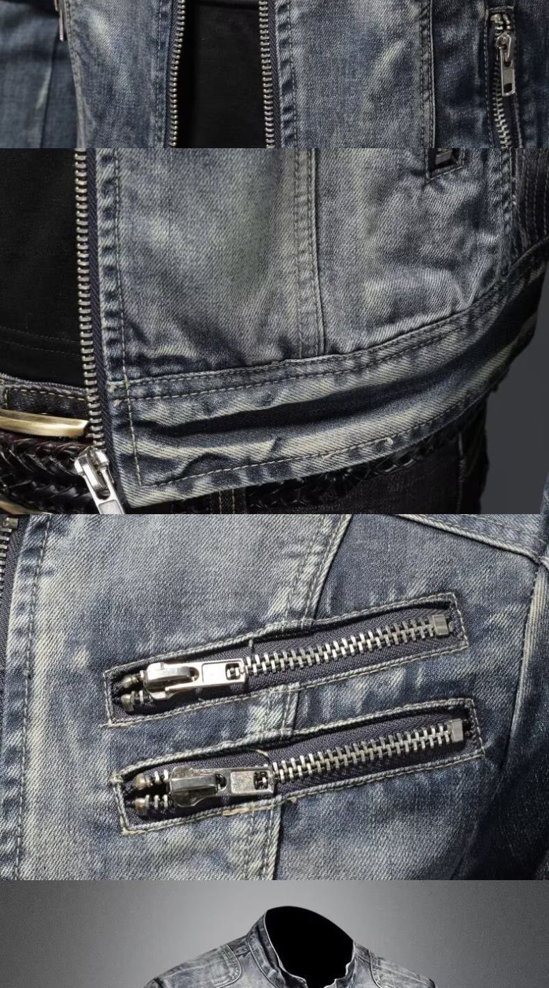 Boy Internet Celebrity Cross-Border Herren-Denim, europäisch und amerikanisch, lässig, Retro, vielseitig, Stehkragen, Reißverschluss, Radfahren_voghion.com