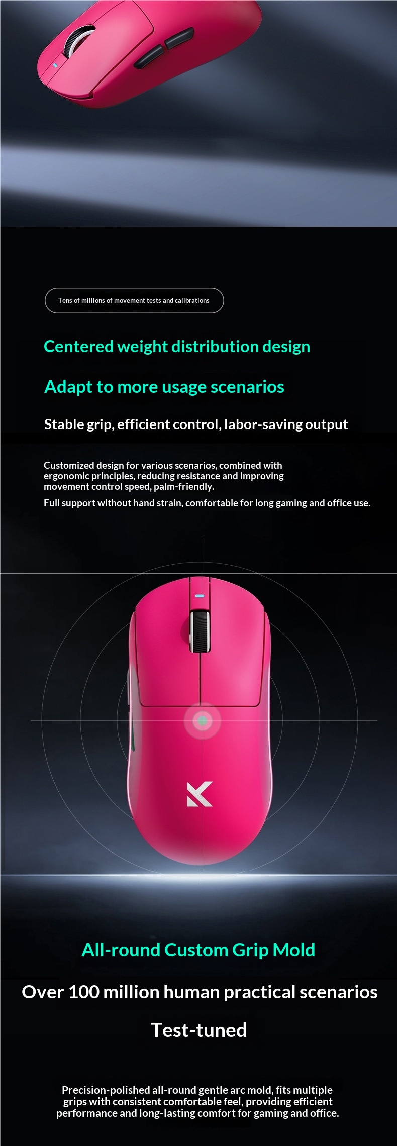 Digitex Digitex 2025 Nuovo mouse da gioco wireless MaiCong aggiornato con tre modalità e-sport, batteria a lunga durata, design leggero_voghion.com