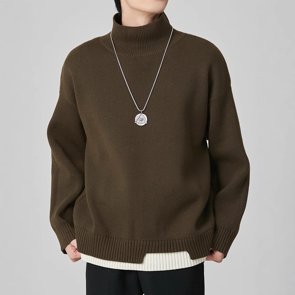 boy Boy Boy Boy Japanese Style Pullover Half Sweater For Men Winter Thickened Warm American Loose Fit Inner Layer Turtleneck Base Shirt_voghion.com