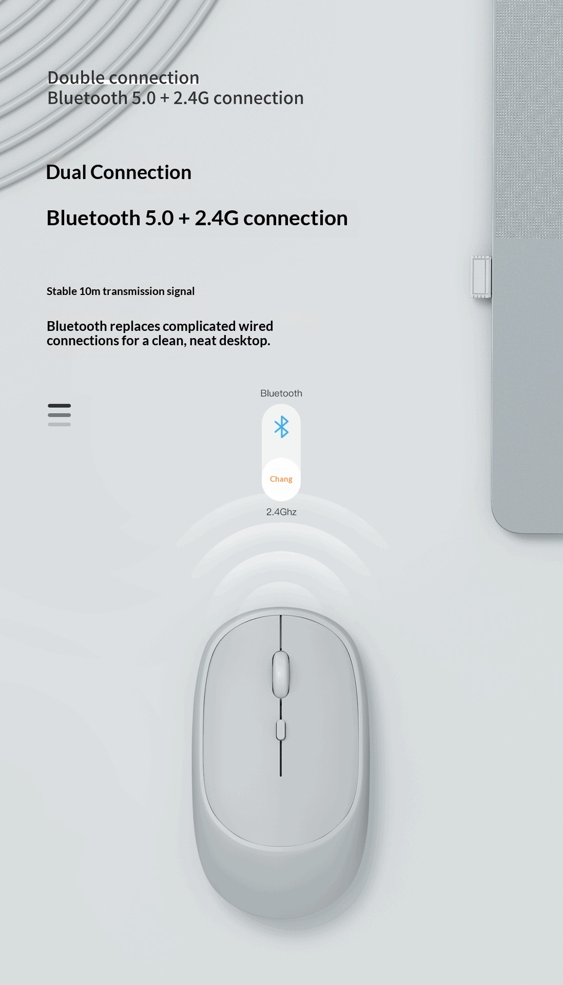 Digitex Digitex 2.4G Wireless Charging Dual-Mode Bluetooth Mini Portable Office Silent Mouse Universal For Mobile Phone And Tablet_voghion.com