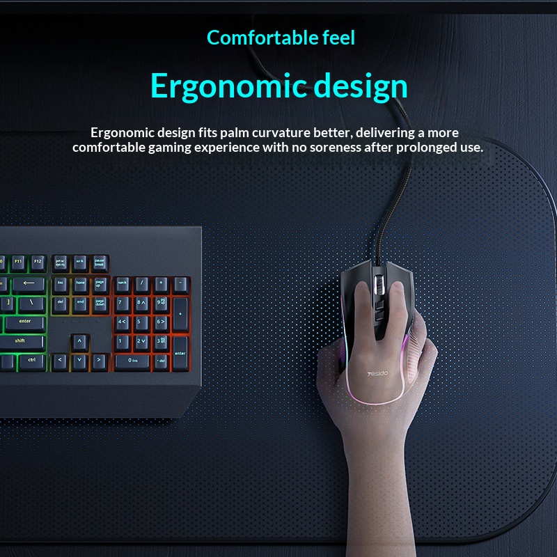 Digitex Digitex Digitex Yesido Gaming E-sports Cross-border Computer Optical Silent Ergonomic USB Wired Mouse_voghion.com