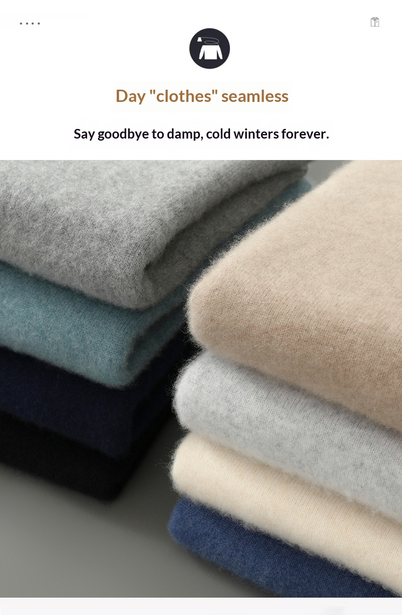 boy Boy Boy Boy Men's Half Turtleneck 100% Wool Thickened Autumn Winter New Business Casual Loose Long Sleeve Knitted Sweater_voghion.com