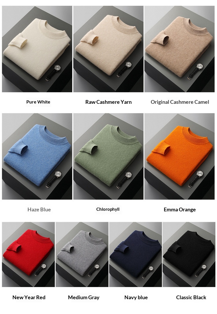 boy Boy Boy Boy Autumn Winter Pure 100% Wool Half Turtleneck Pullover Thickened Plus Size Cashmere Sweater Men Inner Layer Base Shirt_voghion.com