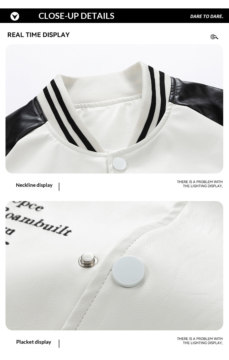 boy Cross-Border Men's Motorcycle 2024 Autumn Winter New European And American Trendy Casual Label Short PU Leather Jacket_voghion.com