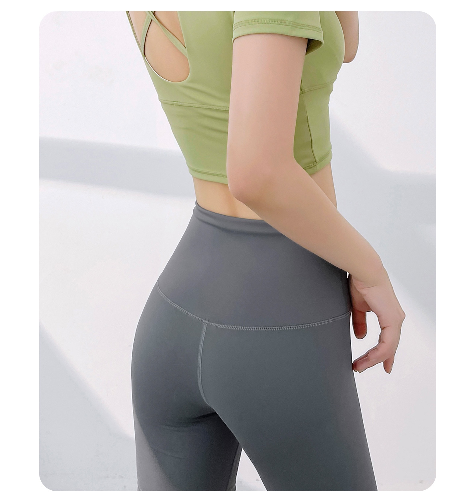 High Waist Shorts Without T-Line, Barely There Feel, Tight-Fitting, Hip-Lifting, Peach Shape, Fitness Sports Five-Point_voghion.com